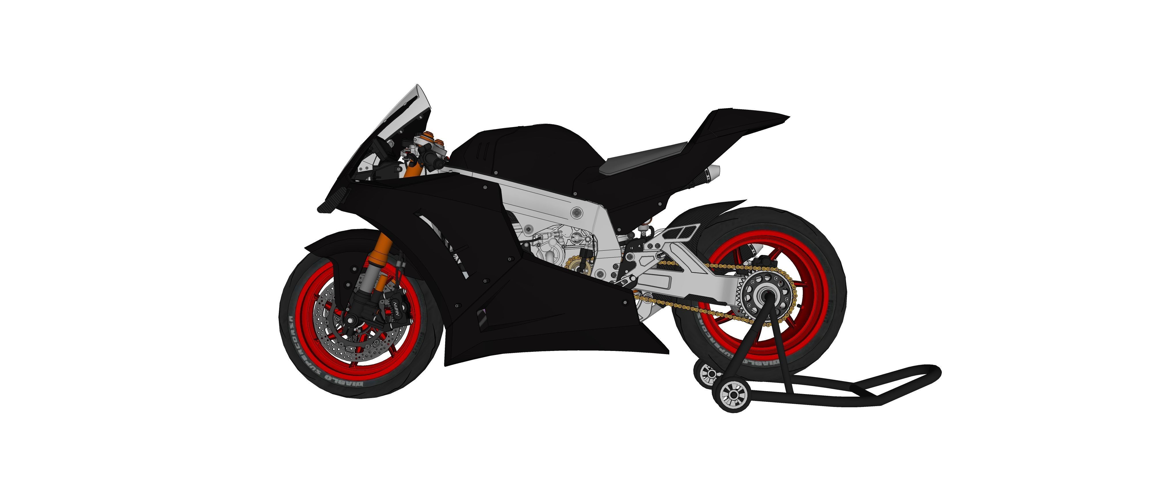 Race Bike Motorcycle Trisula 2 Stroke 3 Cylinder 3D model_15