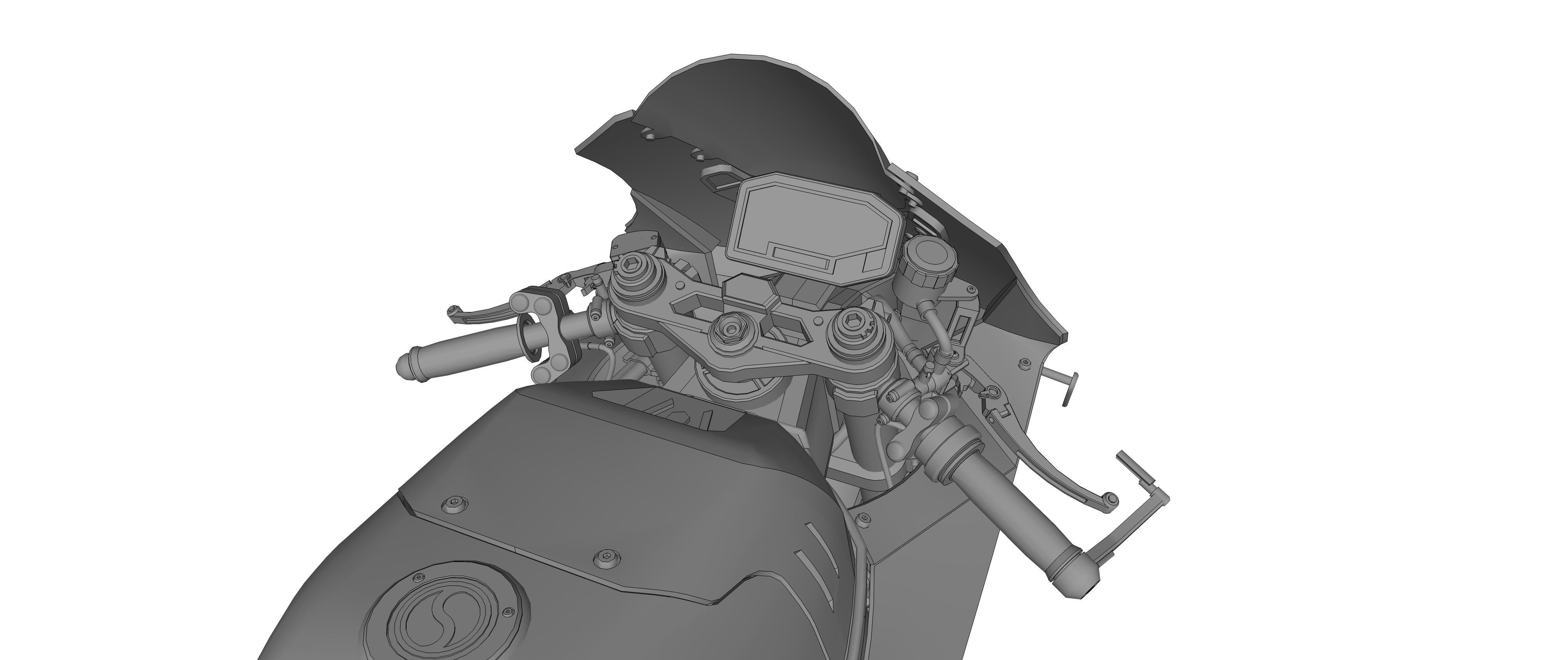 Race Bike Motorcycle Trisula 2 Stroke 3 Cylinder 3D model_12