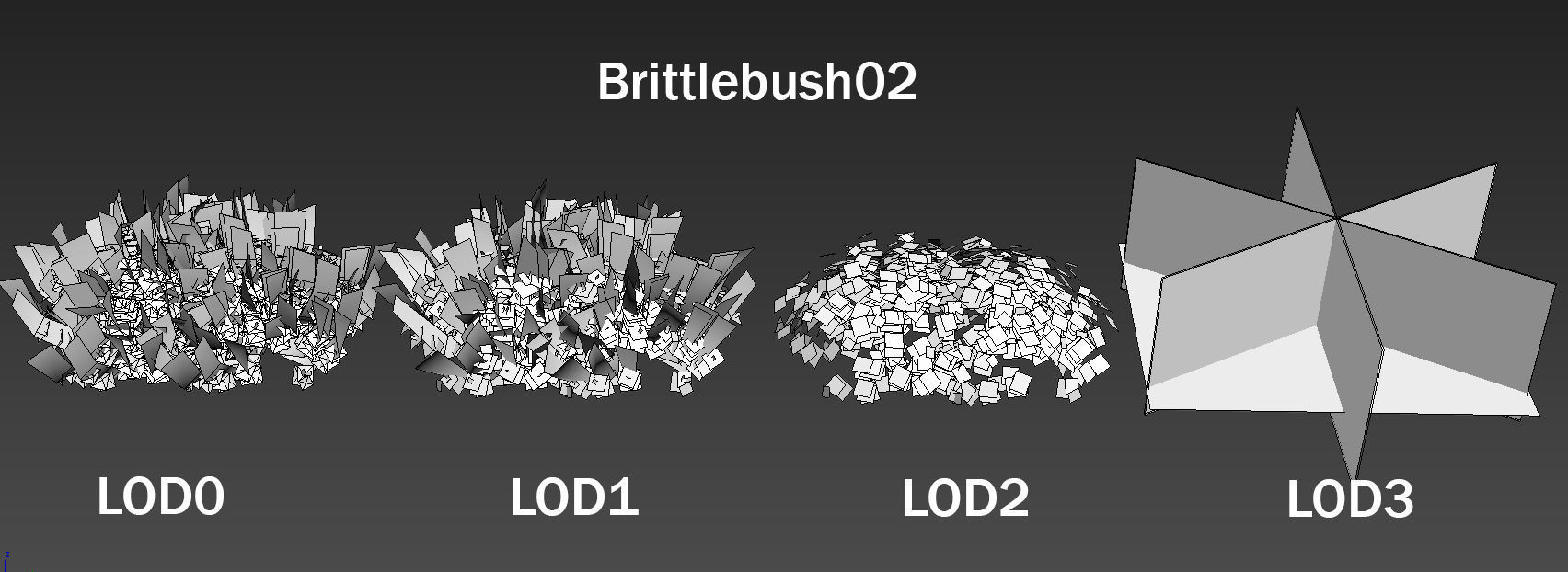 Brittle Bush Low-poly 3D model_6