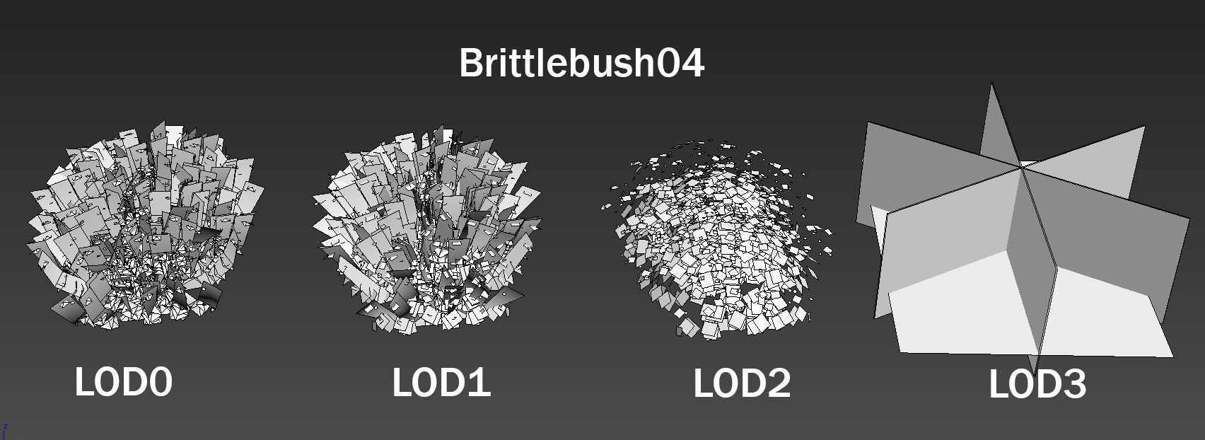 Brittle Bush Low-poly 3D model_8