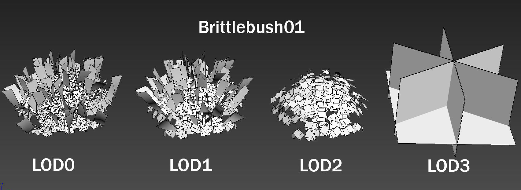 Brittle Bush Low-poly 3D model_5