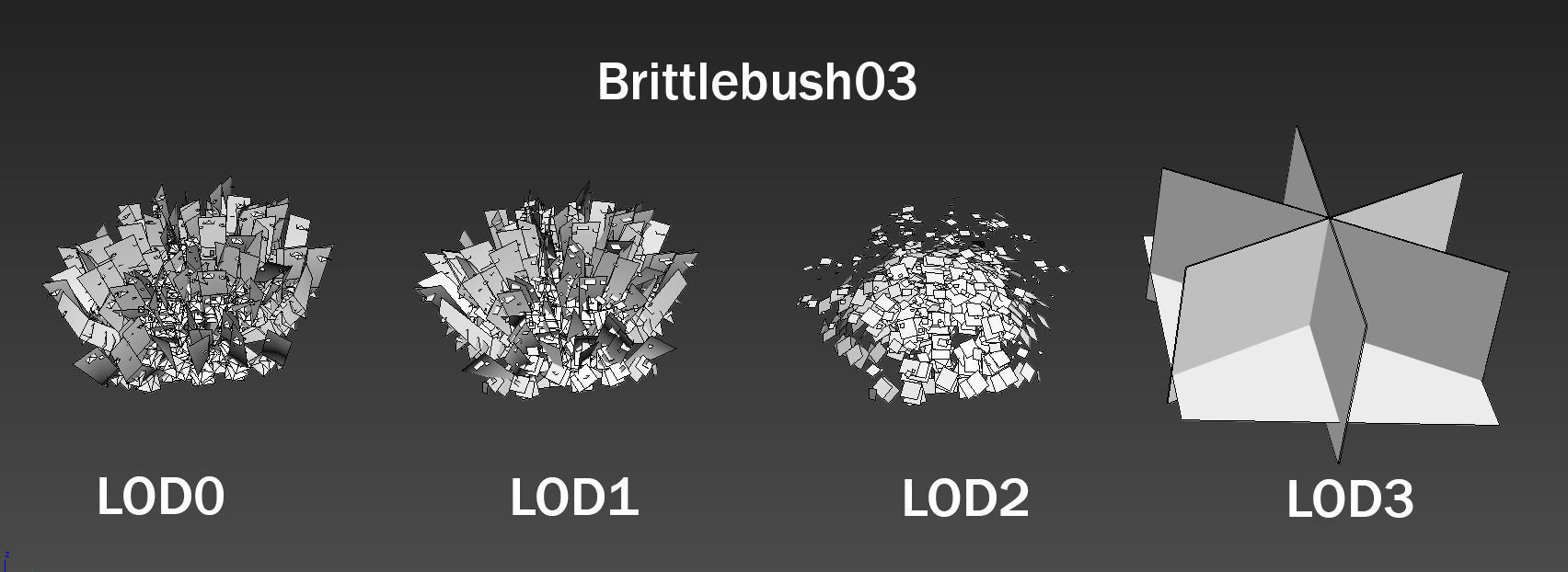 Brittle Bush Low-poly 3D model_7
