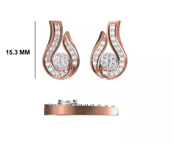 Women Diamond Earrings STL FBX JCD Details 3D print model