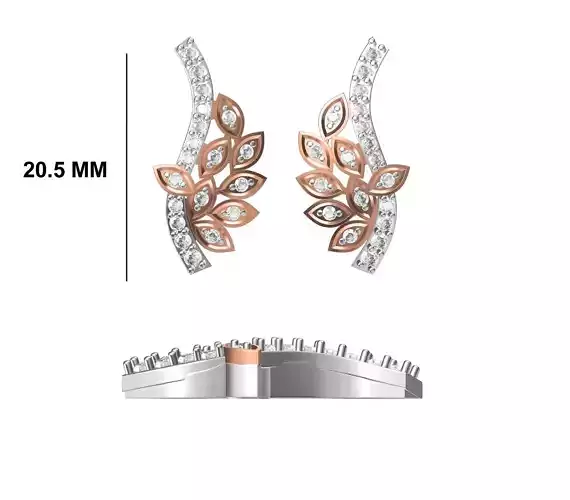 Women Diamond Earrings STL FBX JCD Details 3D print model