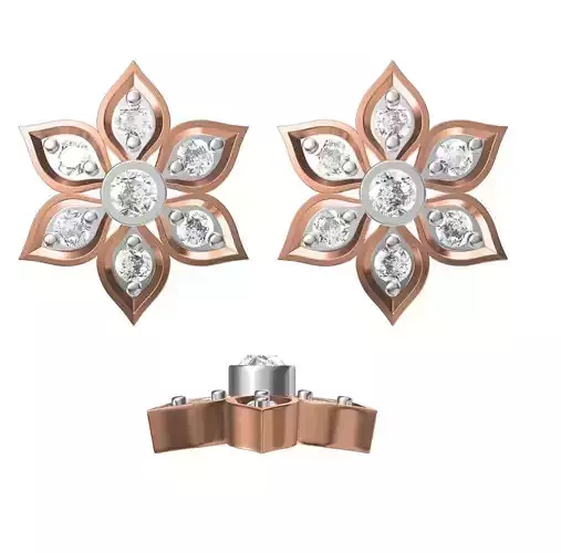 Women Diamond Earrings STL FBX JCD Details