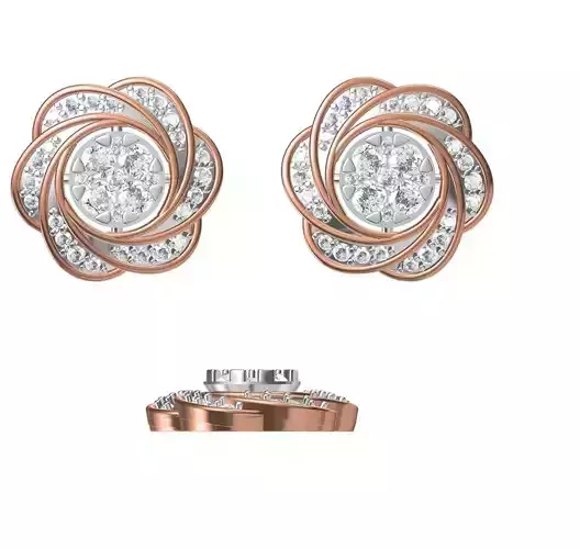 Women Diamond Earrings STL FBX JCD Details 3D print model