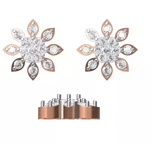 Women Diamond Earrings STL FBX JCD Details 3D print model