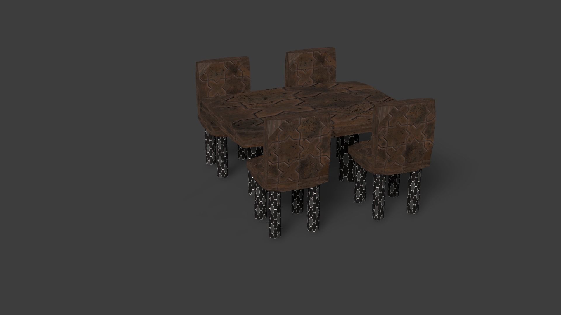 New Style Chair And Table Low-poly 3D model_22
