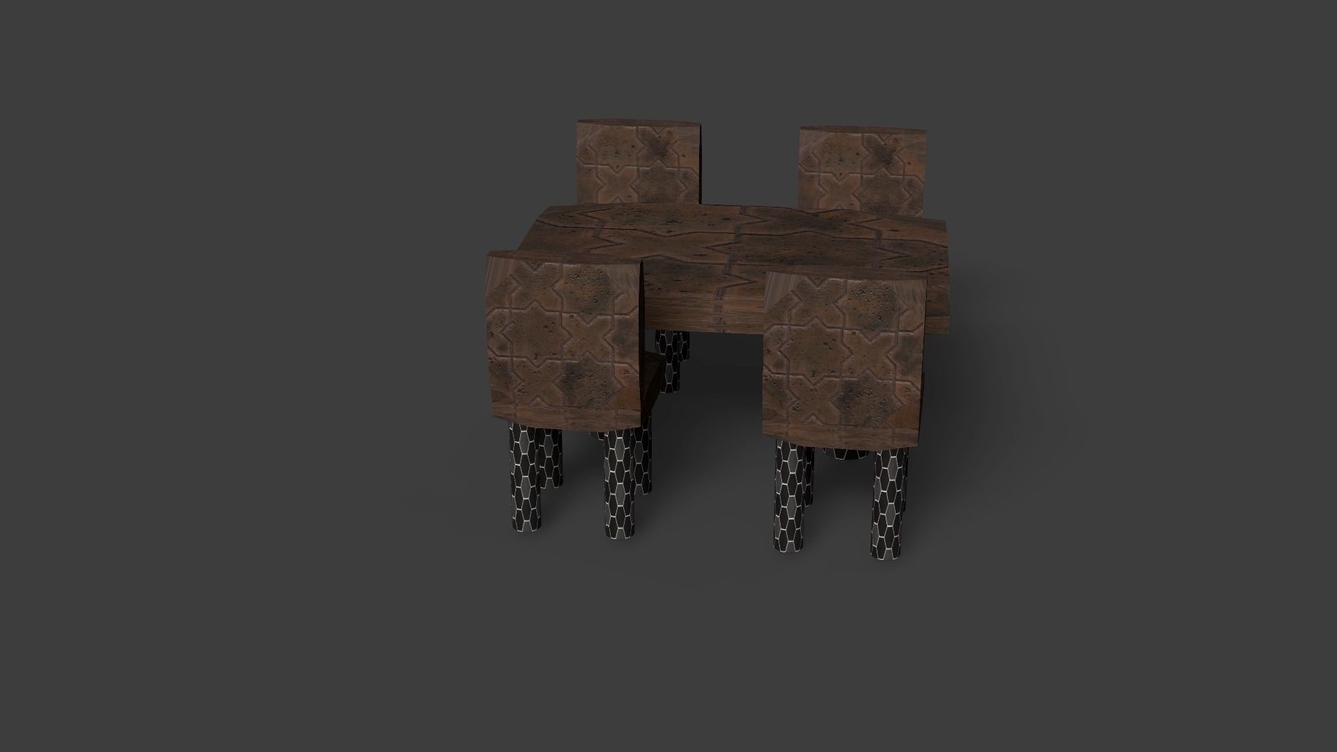 New Style Chair And Table Low-poly 3D model_18