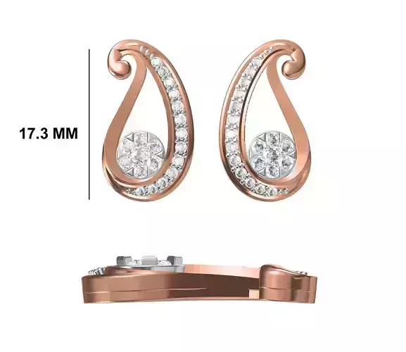 Women Diamond Earrings STL FBX JCD Details 3D print model