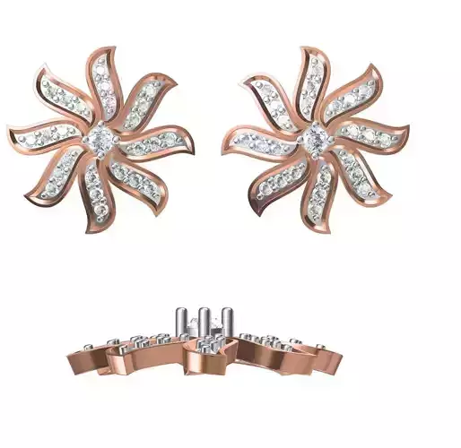 Women Diamond Earrings STL FBX JCD Details 3D print model