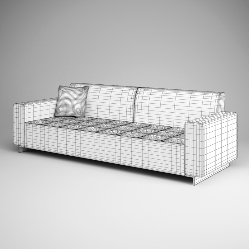 White Sofa 07 3D model_1