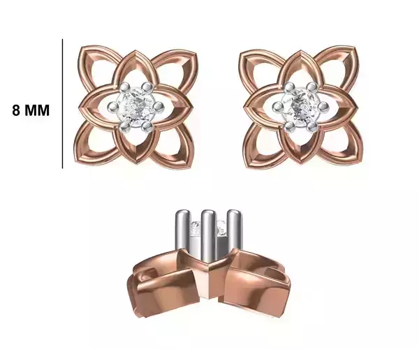 Women Diamond Earrings STL FBX JCD Details 3D print model