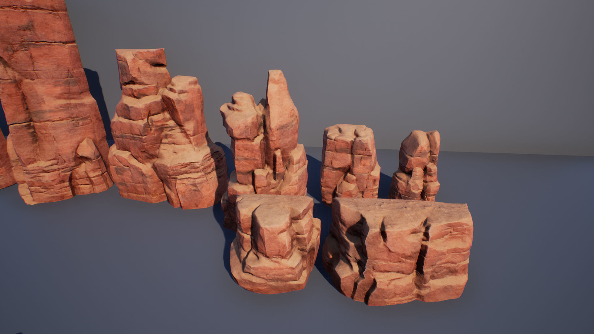 Cliff Rock Stone Set Low-poly 3D model_1