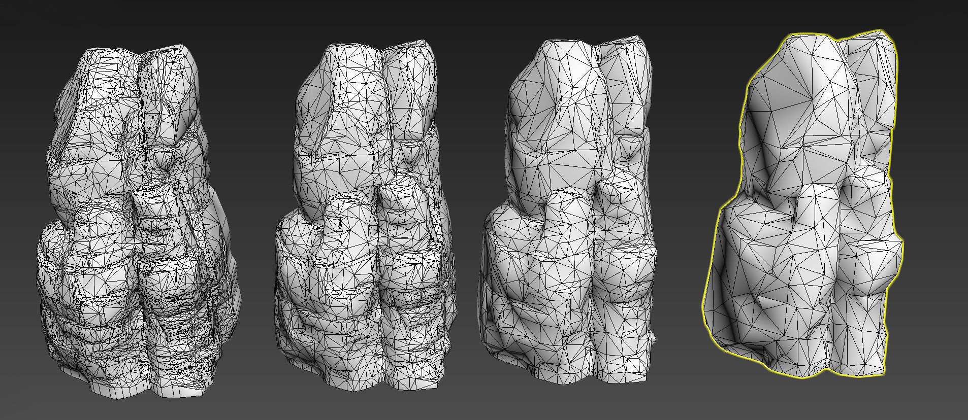 Cliff Rock Stone Set Low-poly 3D model_7