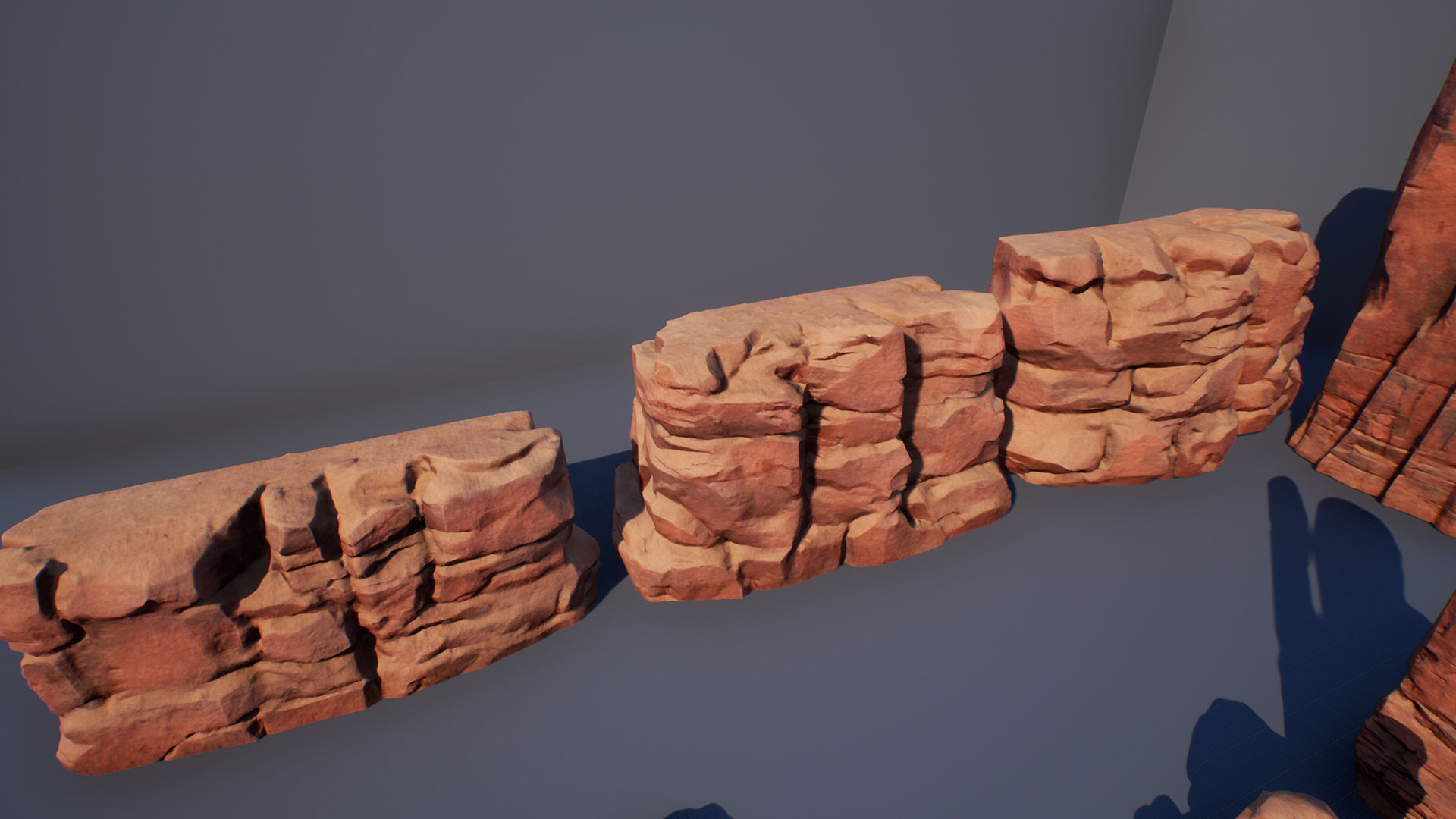 Cliff Rock Stone Set Low-poly 3D model_3