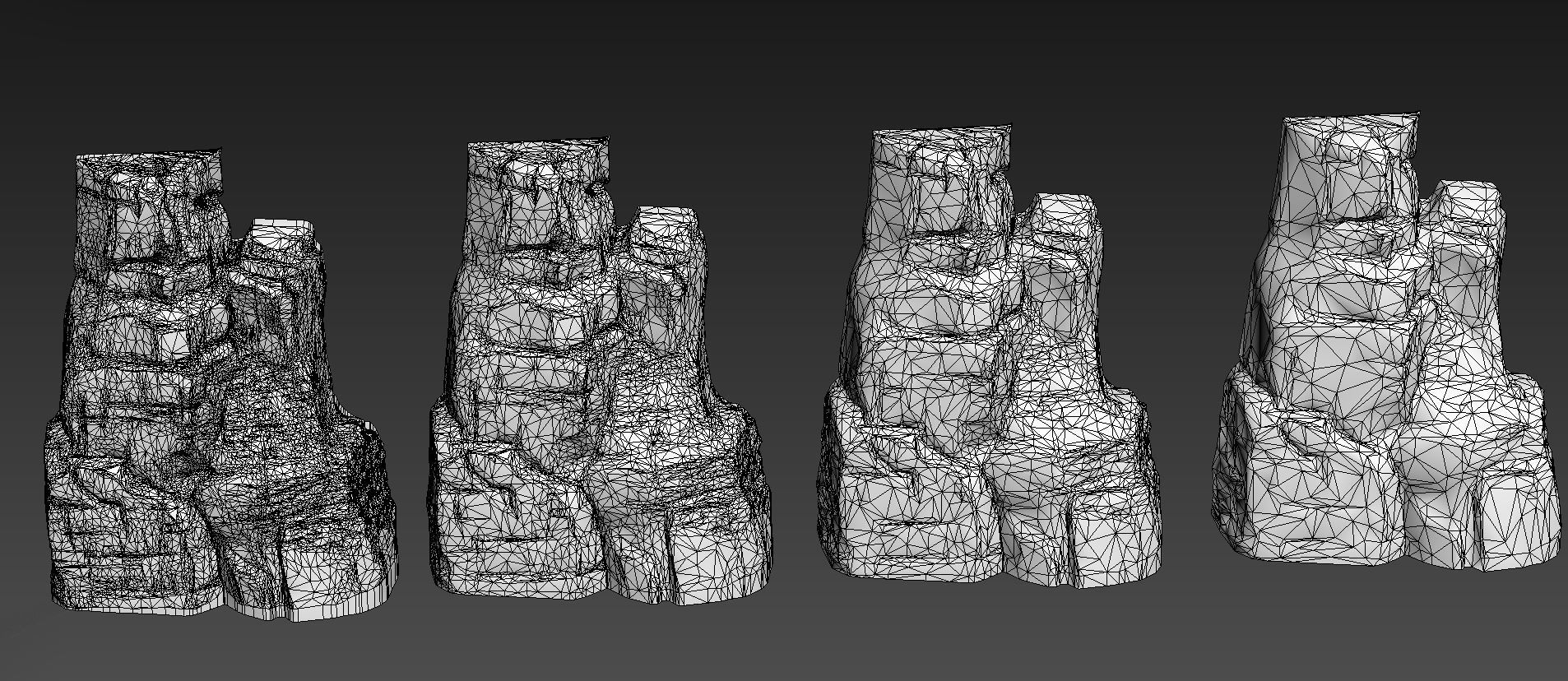 Cliff Rock Stone Set Low-poly 3D model_10