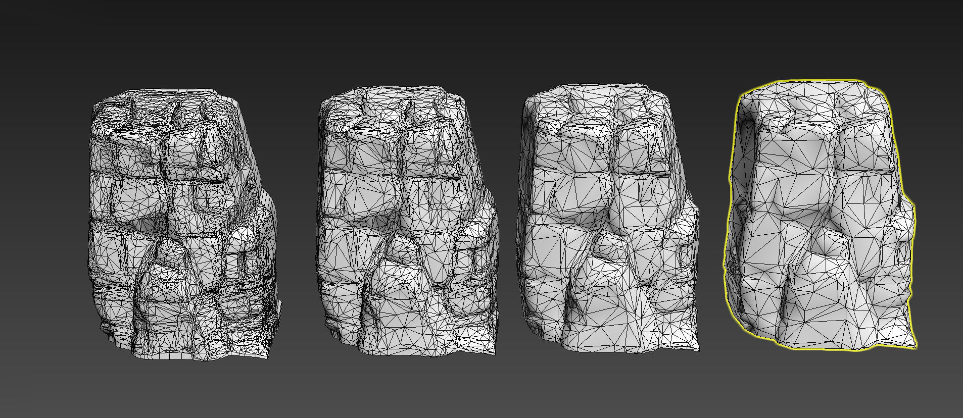 Cliff Rock Stone Set Low-poly 3D model_8