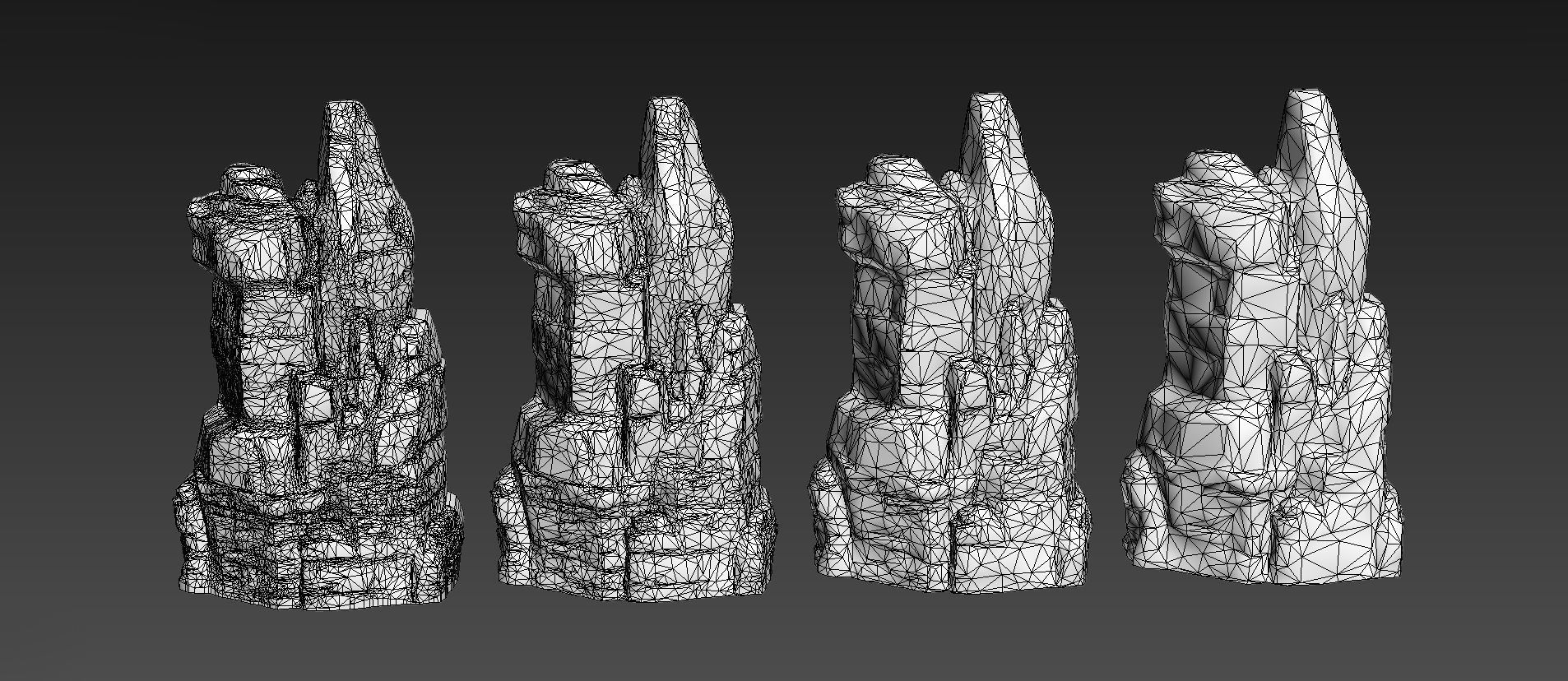 Cliff Rock Stone Set Low-poly 3D model_9