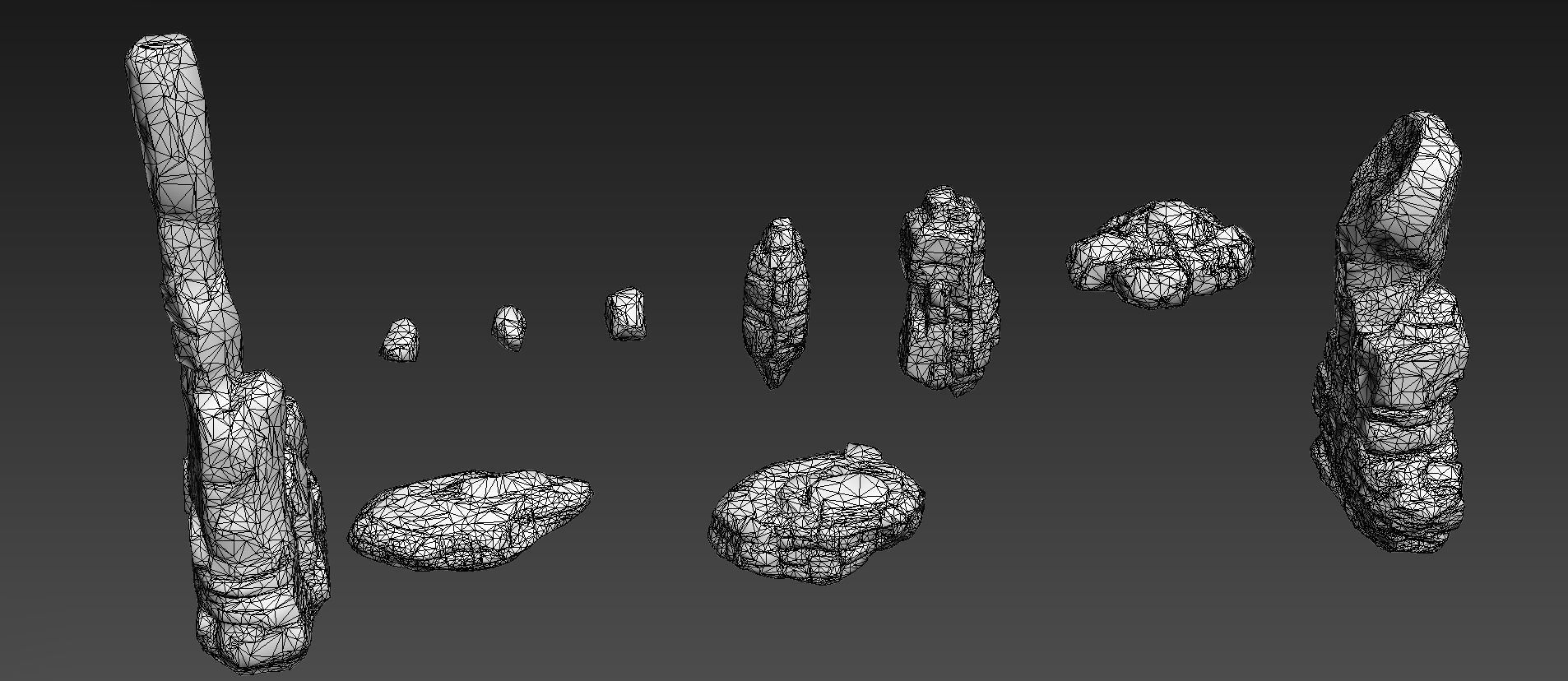 Cliff Rock Stone Set Low-poly 3D model_12