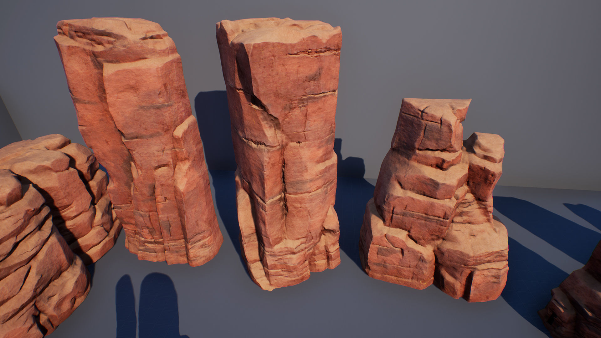 Cliff Rock Stone Set Low-poly 3D model_2