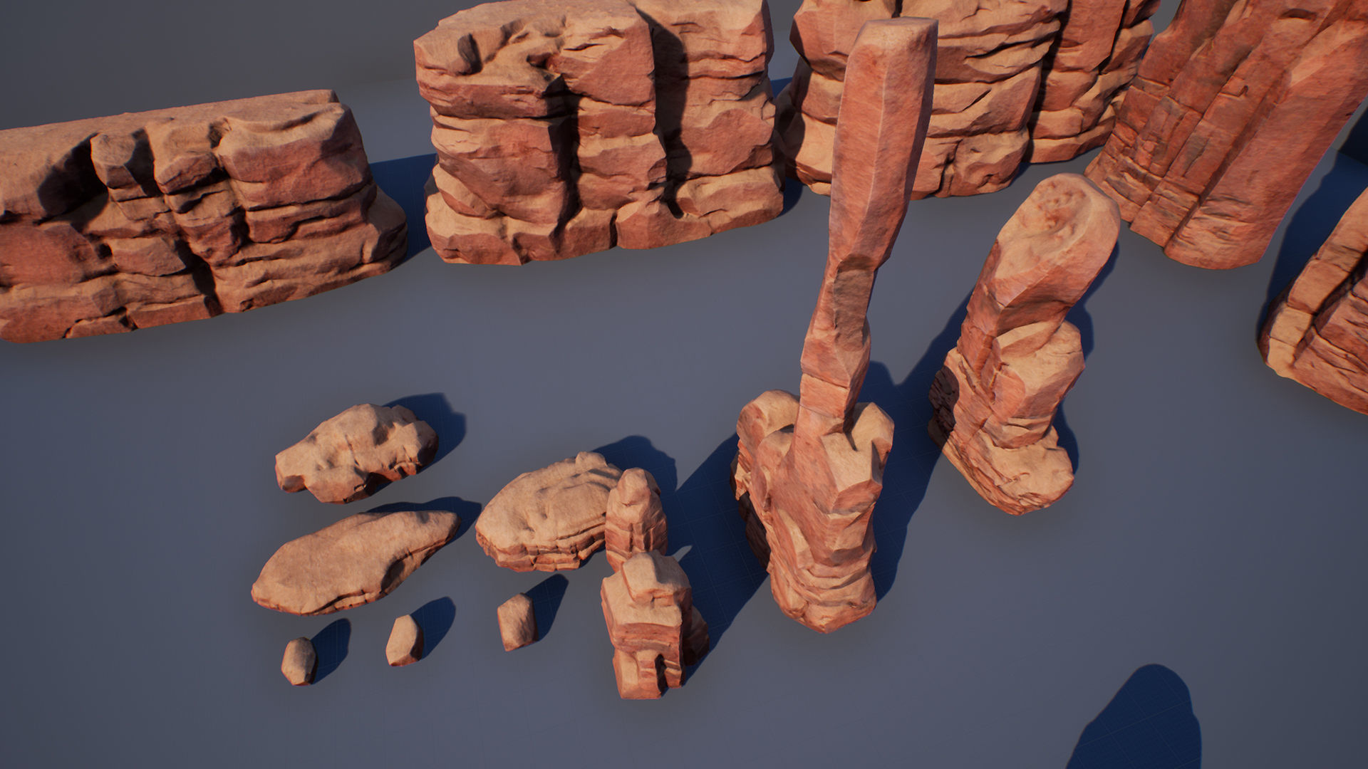 Cliff Rock Stone Set Low-poly 3D model_4