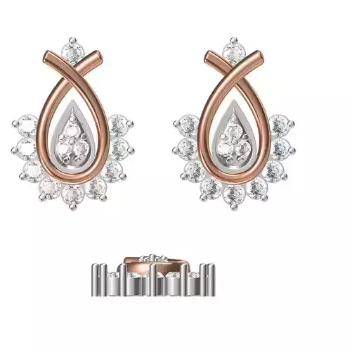 Women Diamond Earrings STL FBX JCD Details 3D print model