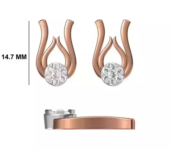 Women Diamond Earrings STL FBX JCD Details