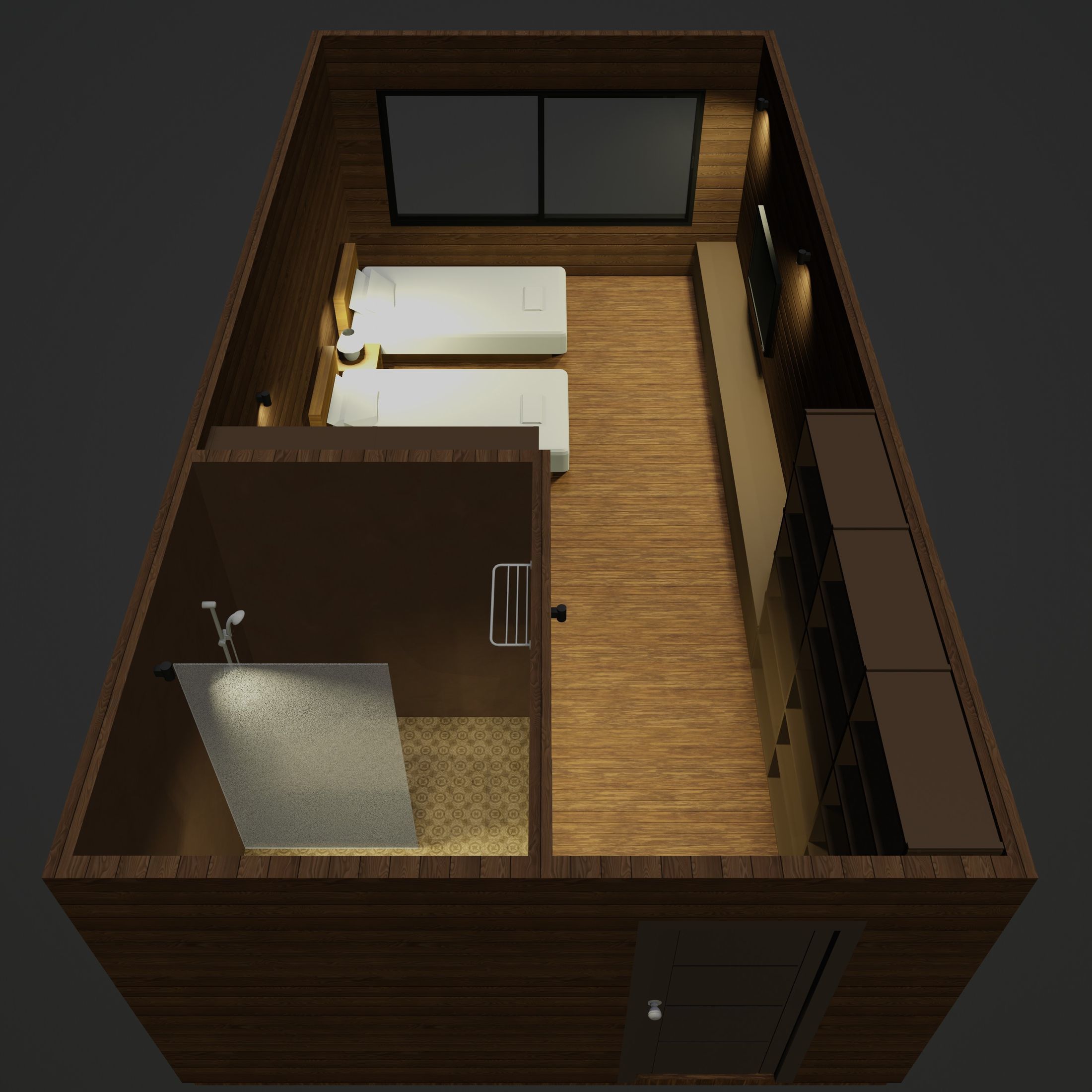 Simple bedroom plan - 2 3D model_3