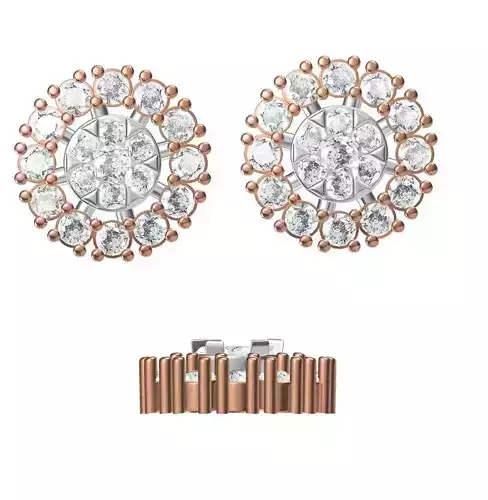 Women Diamond Earrings STL FBX JCD Details 3D print model