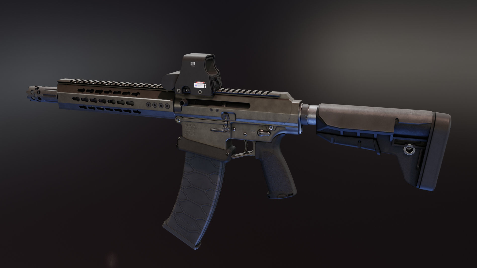 Dracarys Gen-12 Shotgun Low-poly 3D model_1