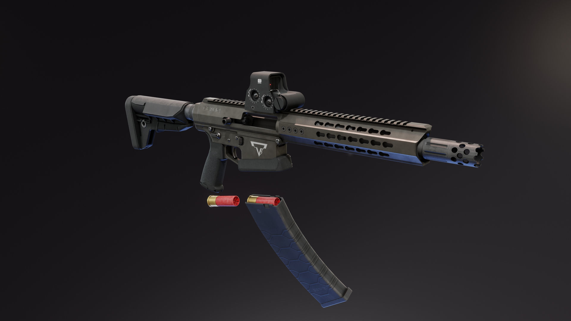 Dracarys Gen-12 Shotgun Low-poly 3D model_6