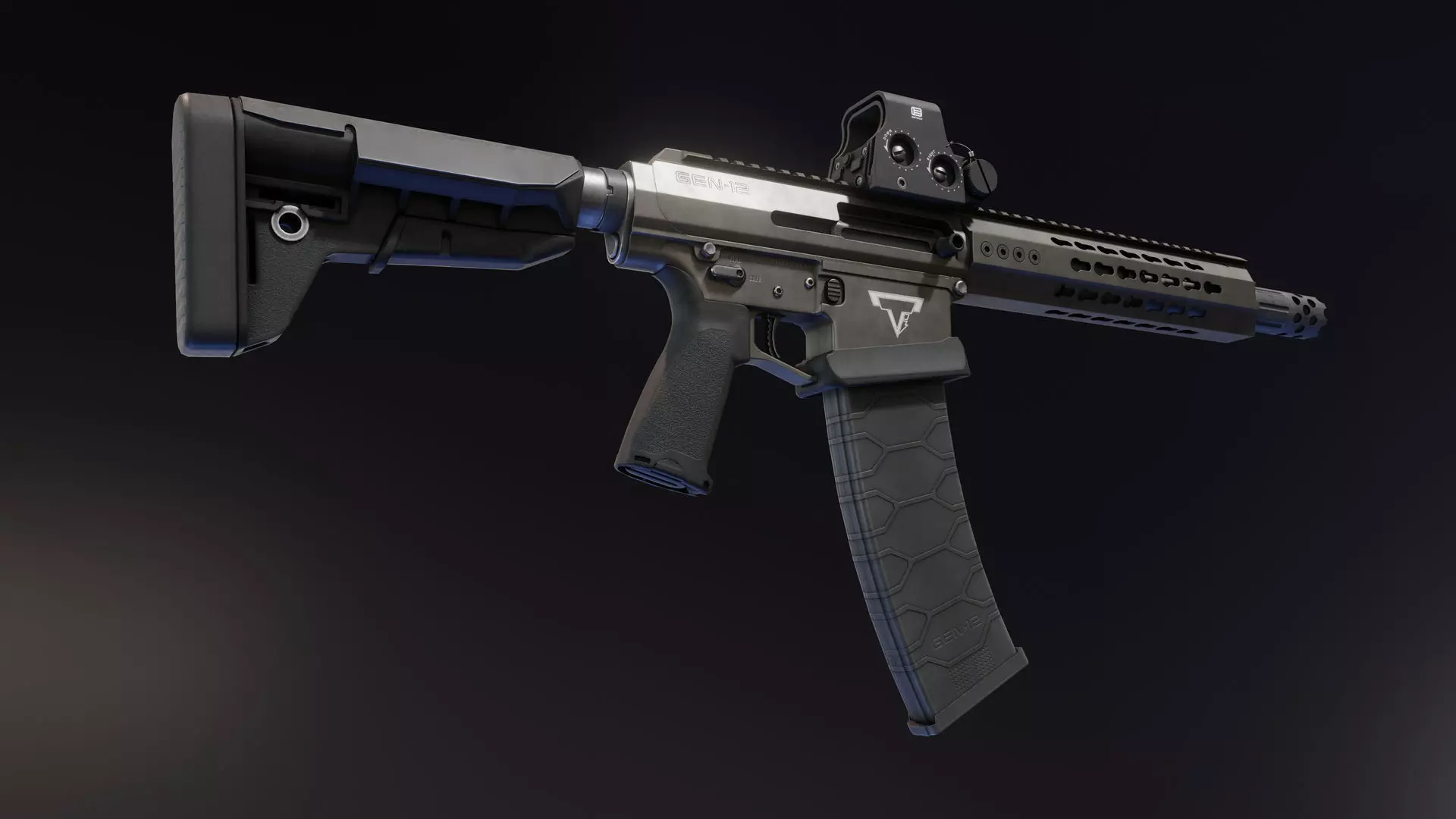 Dracarys Gen-12 Shotgun Low-poly 3D model_0