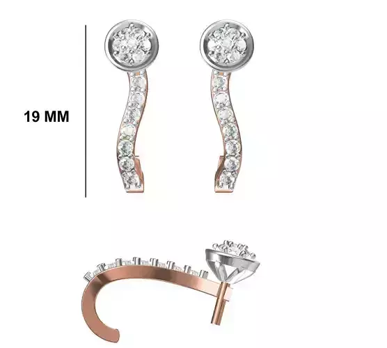Women Diamond Earrings STL FBX JCD Details