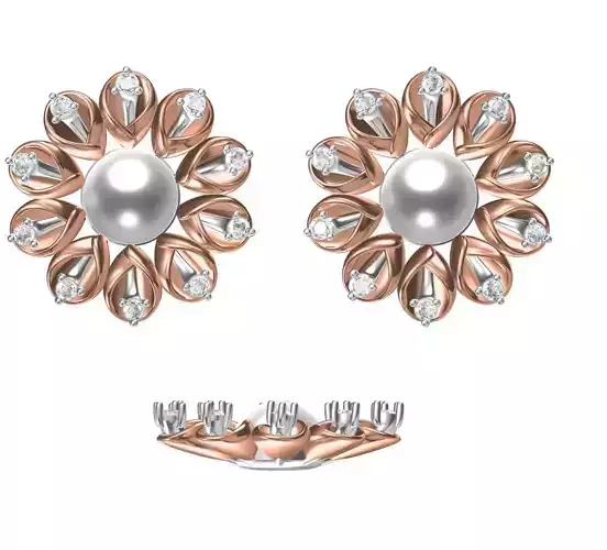 Women Diamond Earrings STL FBX JCD Details 3D print model