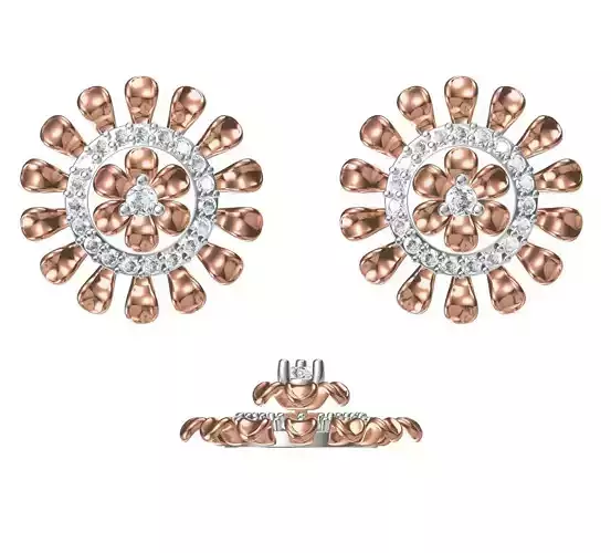 Women Diamond Earrings STL FBX JCD Details 3D print model