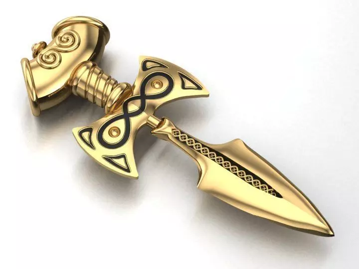 dagger-shaped medal PENDANT 3D print model