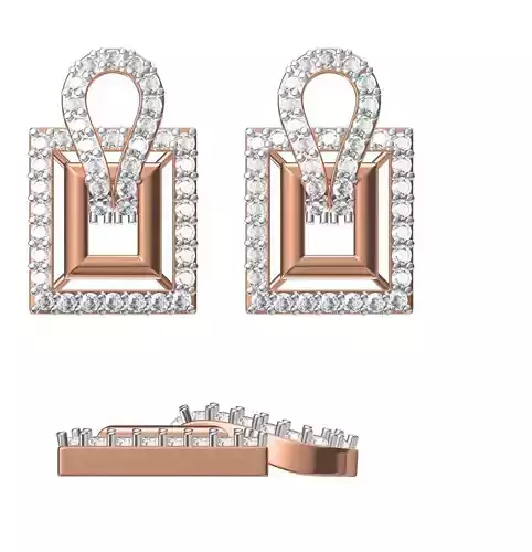 Women Diamond Earrings STL FBX JCD Details 3D print model