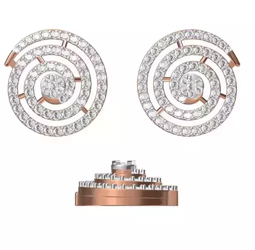 Women Diamond Earrings STL FBX JCD Details 3D print model