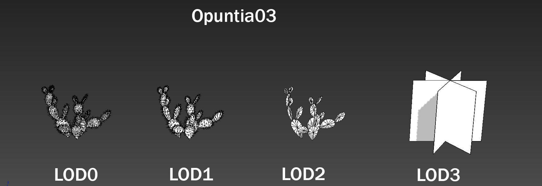 Opuntia Cactus Low-poly 3D model_7