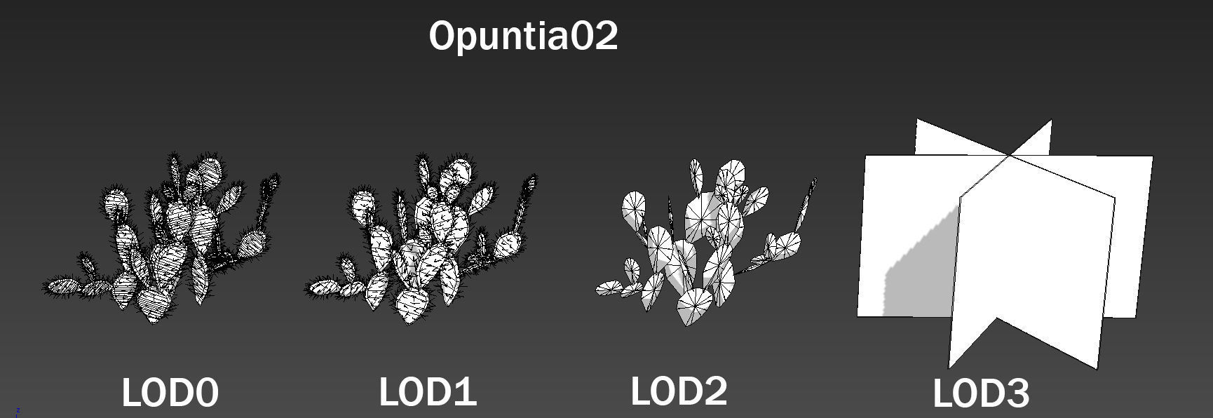Opuntia Cactus Low-poly 3D model_6
