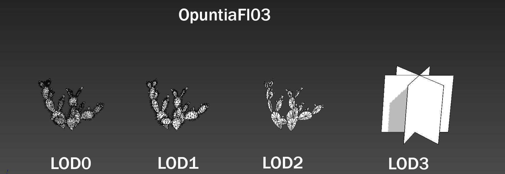 Opuntia Cactus Low-poly 3D model_11