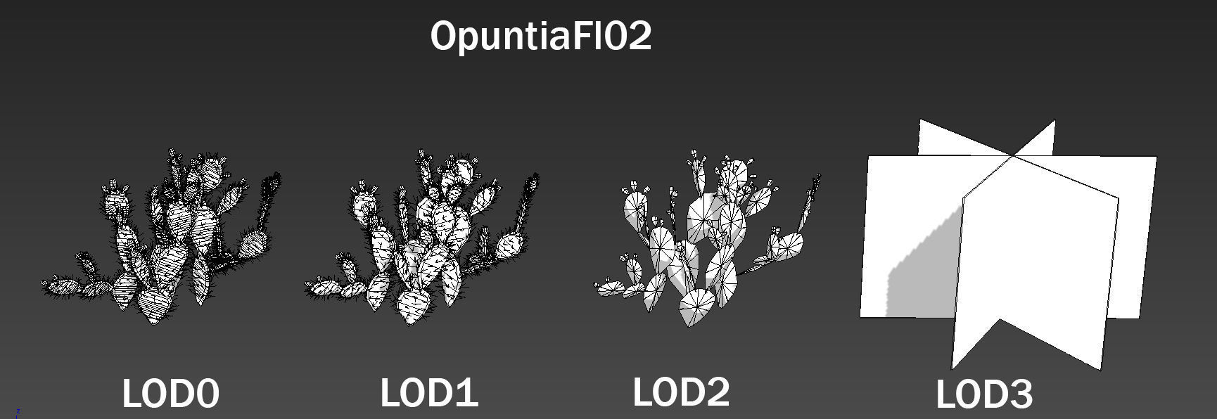 Opuntia Cactus Low-poly 3D model_10