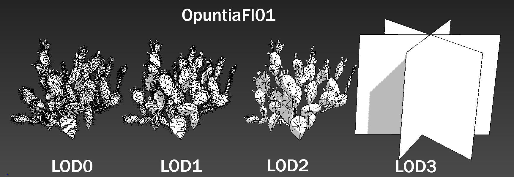 Opuntia Cactus Low-poly 3D model_9