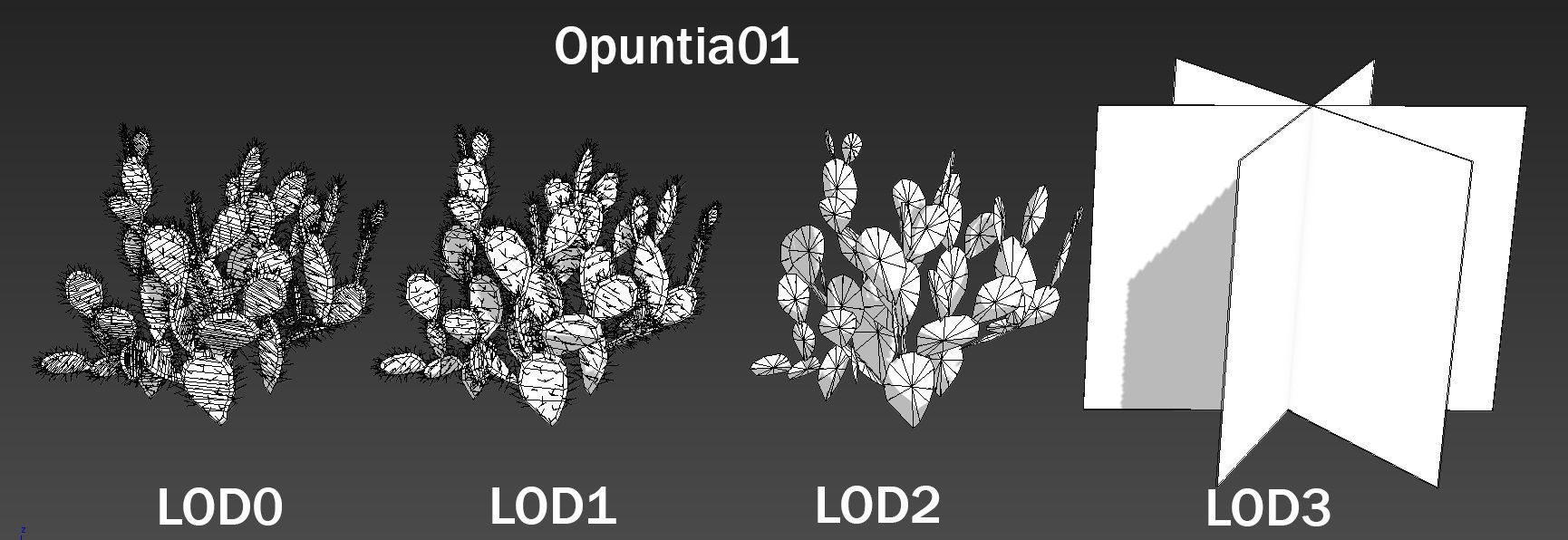 Opuntia Cactus Low-poly 3D model_5