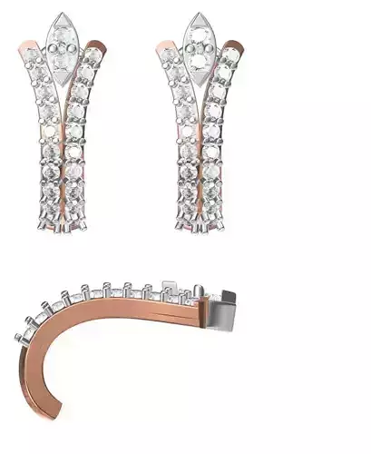 Women Diamond Earrings STL FBX JCD Details 3D print model