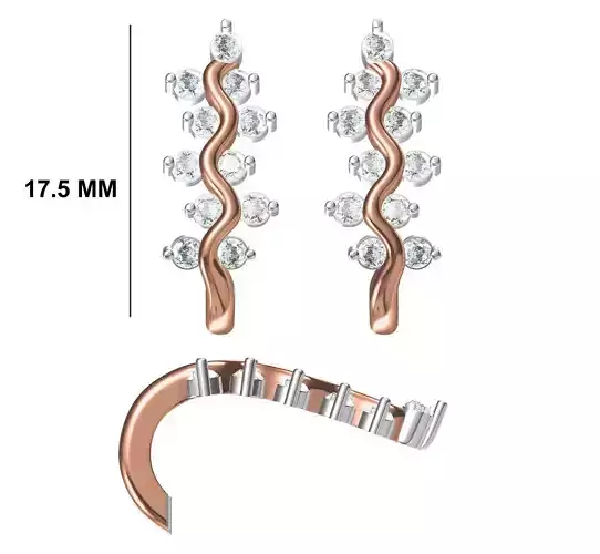Women Diamond Earrings STL FBX JCD Details 3D print model