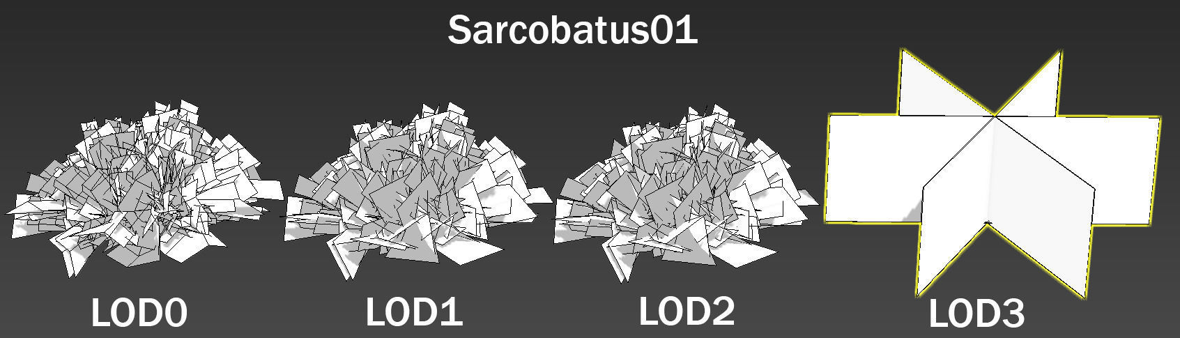 Sarcobatus Bush Low-poly 3D model_3