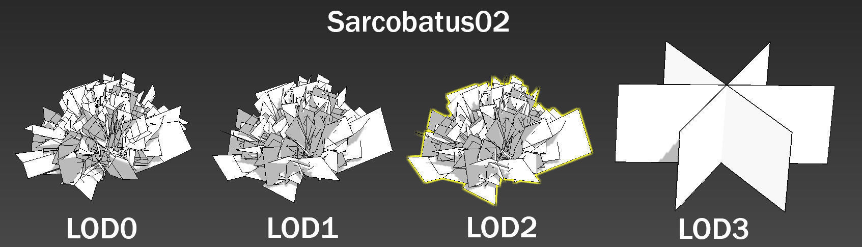 Sarcobatus Bush Low-poly 3D model_4