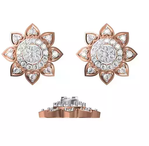 Women Diamond Earrings STL FBX JCD Details 3D print model